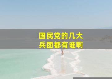 国民党的几大兵团都有谁啊