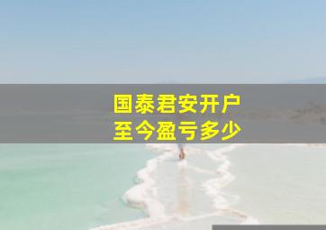 国泰君安开户至今盈亏多少