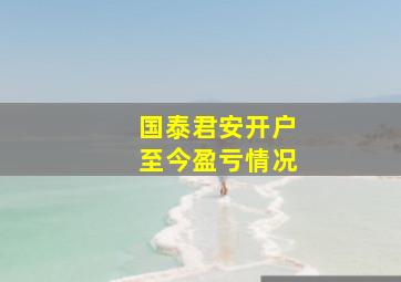 国泰君安开户至今盈亏情况