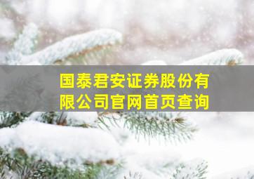 国泰君安证券股份有限公司官网首页查询