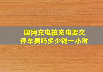 国网充电桩充电要交停车费吗多少钱一小时