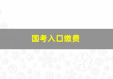 国考入口缴费