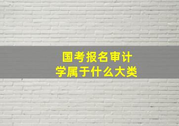 国考报名审计学属于什么大类