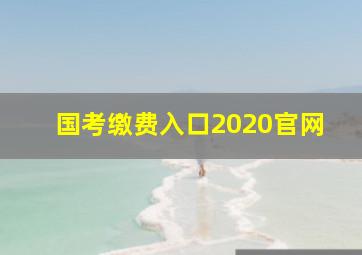 国考缴费入口2020官网