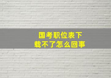 国考职位表下载不了怎么回事