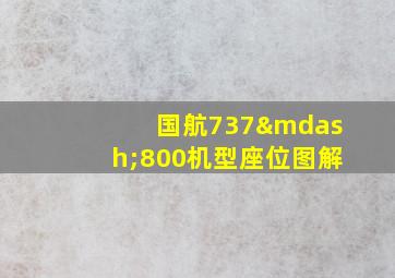 国航737—800机型座位图解