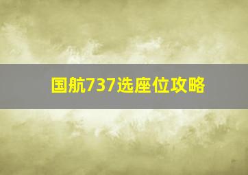 国航737选座位攻略