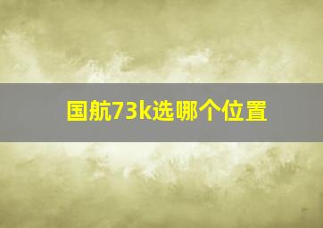 国航73k选哪个位置