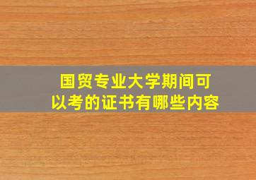 国贸专业大学期间可以考的证书有哪些内容