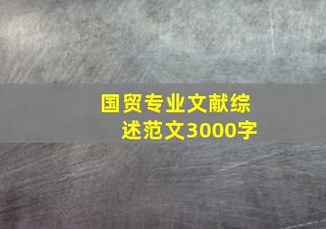 国贸专业文献综述范文3000字