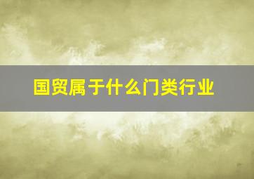 国贸属于什么门类行业