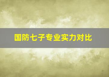 国防七子专业实力对比