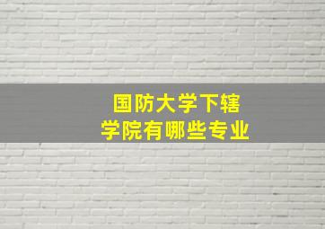 国防大学下辖学院有哪些专业