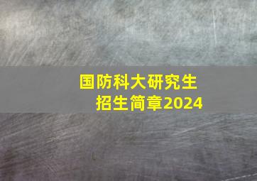 国防科大研究生招生简章2024