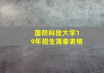 国防科技大学19年招生简章表格