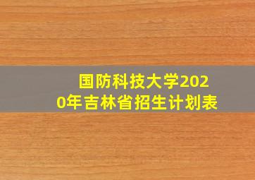 国防科技大学2020年吉林省招生计划表