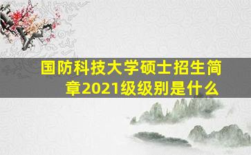 国防科技大学硕士招生简章2021级级别是什么