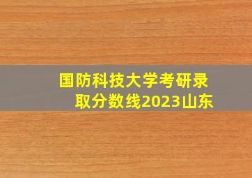 国防科技大学考研录取分数线2023山东