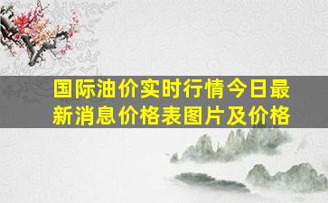 国际油价实时行情今日最新消息价格表图片及价格