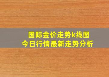 国际金价走势k线图今日行情最新走势分析