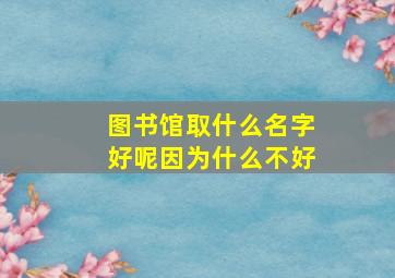 图书馆取什么名字好呢因为什么不好