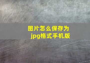 图片怎么保存为jpg格式手机版