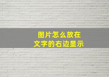 图片怎么放在文字的右边显示