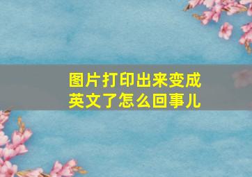 图片打印出来变成英文了怎么回事儿