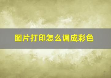 图片打印怎么调成彩色