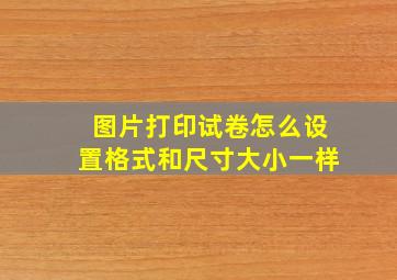 图片打印试卷怎么设置格式和尺寸大小一样