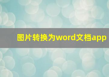 图片转换为word文档app