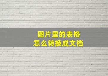 图片里的表格怎么转换成文档