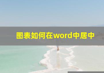 图表如何在word中居中