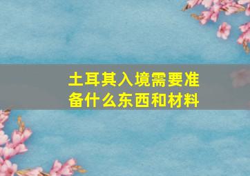 土耳其入境需要准备什么东西和材料