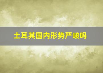 土耳其国内形势严峻吗