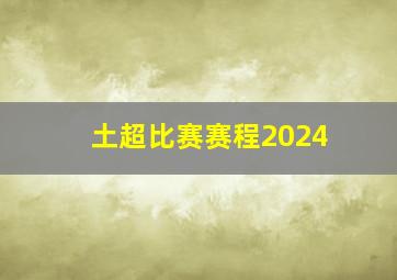 土超比赛赛程2024