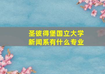 圣彼得堡国立大学新闻系有什么专业