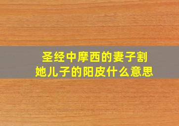 圣经中摩西的妻子割她儿子的阳皮什么意思