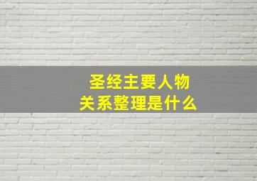 圣经主要人物关系整理是什么