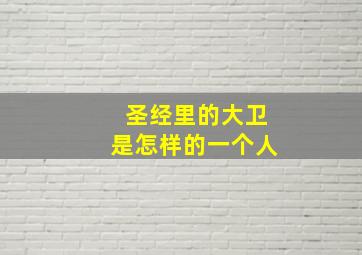 圣经里的大卫是怎样的一个人