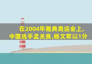 在2004年雅典奥运会上,中国选手孟关良,杨文军以1分