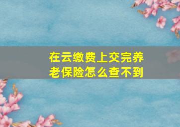 在云缴费上交完养老保险怎么查不到