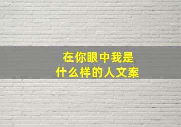 在你眼中我是什么样的人文案