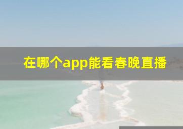 在哪个app能看春晚直播