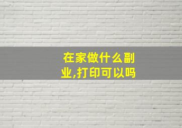 在家做什么副业,打印可以吗