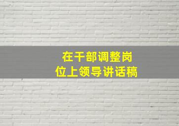 在干部调整岗位上领导讲话稿