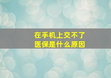 在手机上交不了医保是什么原因