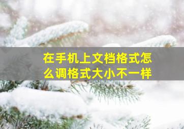 在手机上文档格式怎么调格式大小不一样