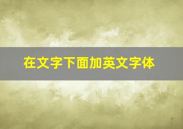 在文字下面加英文字体