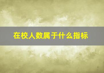 在校人数属于什么指标